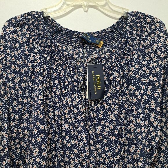 Polo Ralph Lauren Daisies Floral Print Romper Puffed Sleeve Siz 6 Blue Multi NWT - Picture 11 of 16
